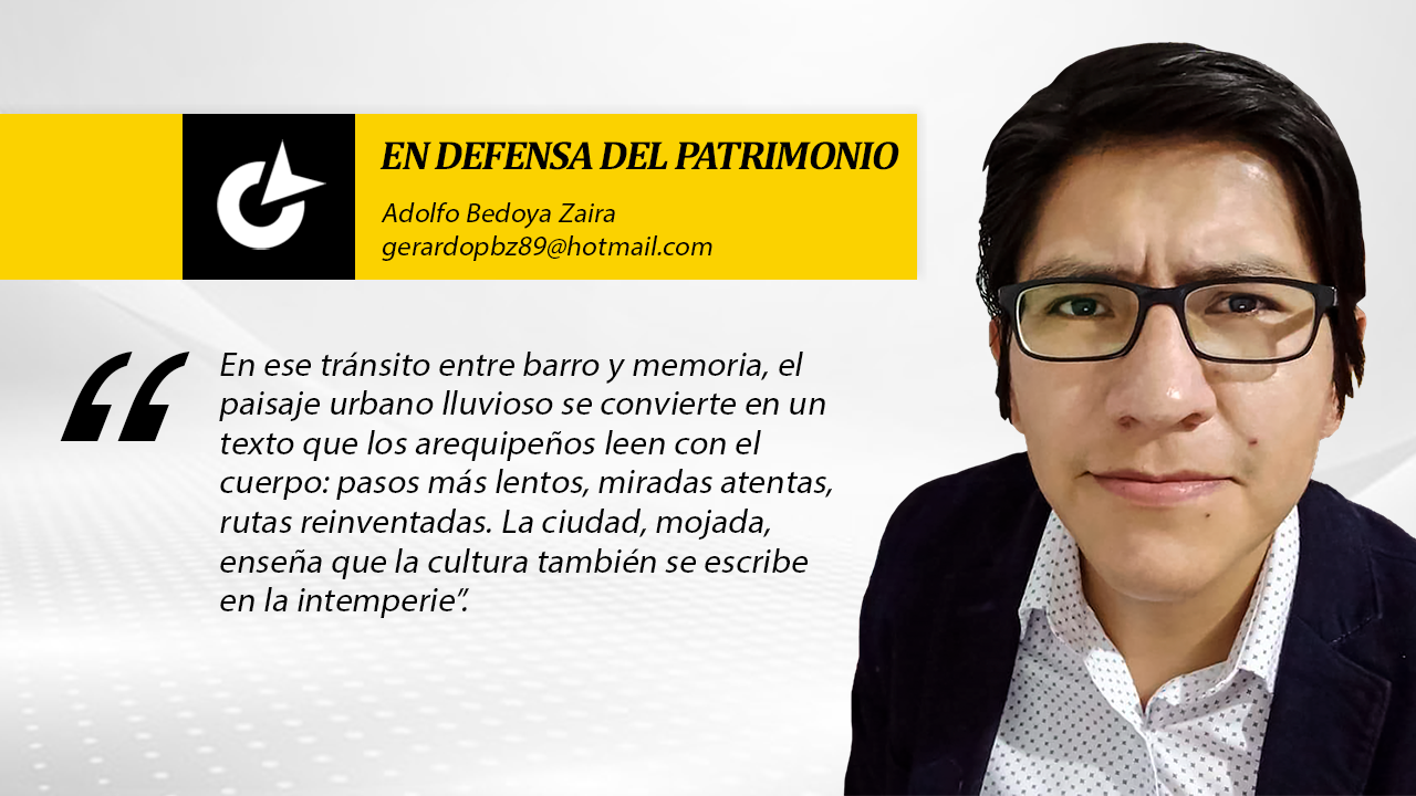 El rostro de Arequipa  bajo lluvia